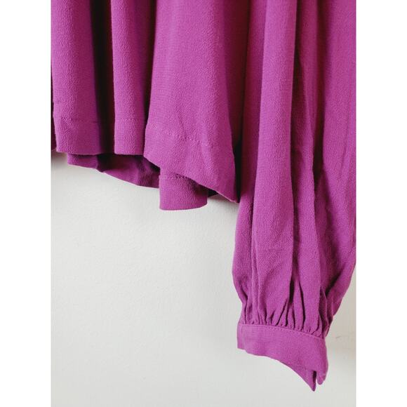 Free People Womens Medium Top Little Bit of Love Ruffle Raspberry Pink Lace - Picture 4 of 12